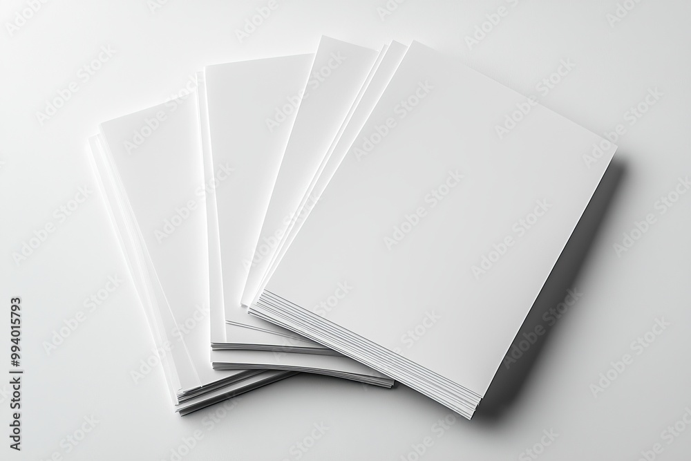 Blank A4 Stacked Paper Mockup isolated created with Generative AI Blank A4 Stacked Paper Mockup isolated created with Generative AI