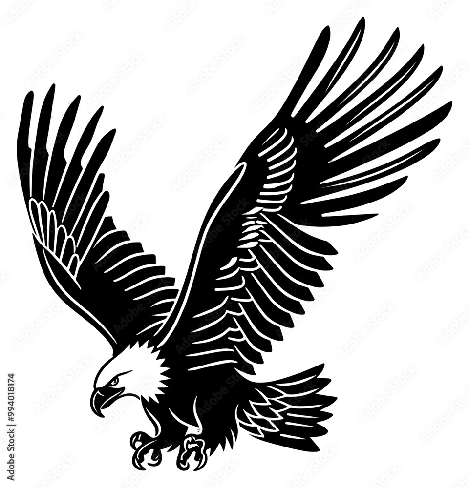Fototapeta premium PNG Eagle vulture animal flying.