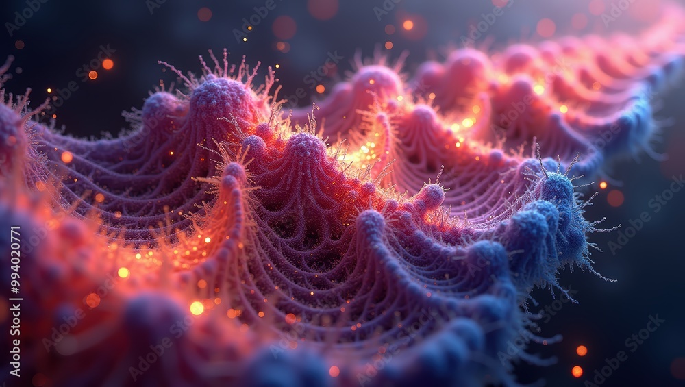 Abstract DNA Structure with Glowing Particles Abstract DNA Structure with Glowing Particles