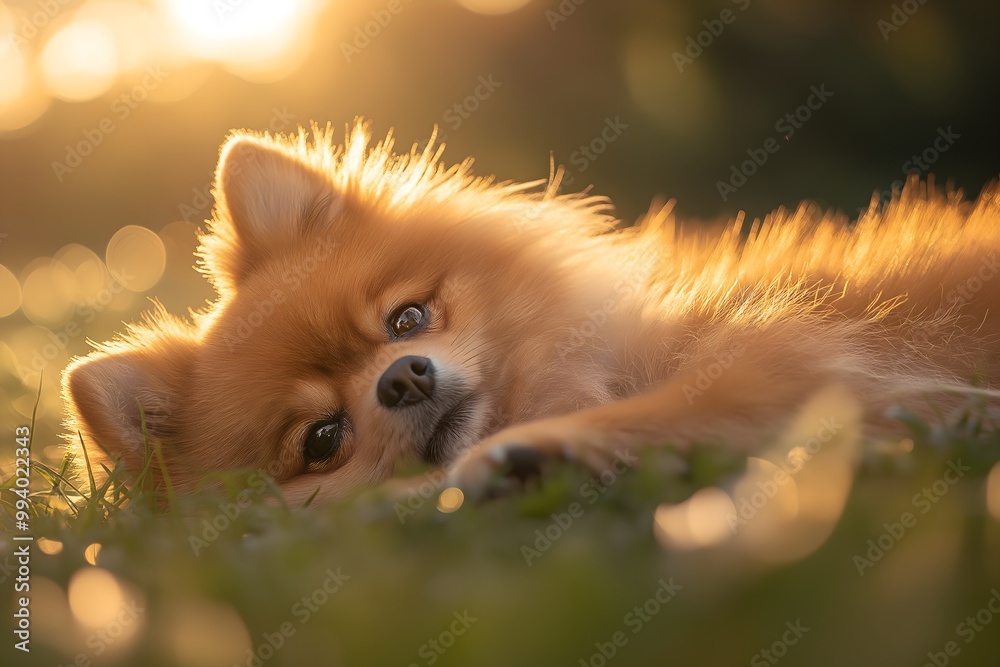 Obraz premium Pomeranian, Dog Portrait Photography, Pomeranian Close-up, Pomeranian Pet Photo, High Quality Dog Image
