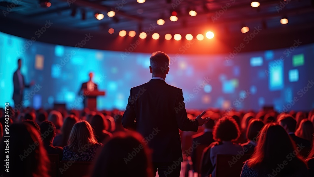Speaker Addressing Audience at a Conference Speaker Addressing Audience at a Conference