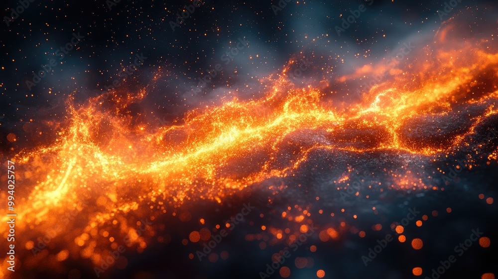 Dynamic Fire Particles Spreading Against a Dark Background for Dramatic Visual Effects Dynamic Fire Particles Spreading Against a Dark Background for Dramatic Visual Effects