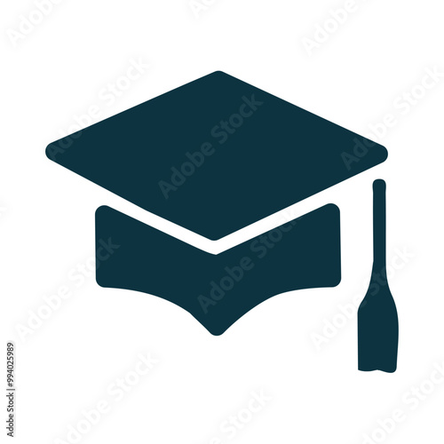 graduation cap icon. symbol of completion of learning. simple design style. Suitable for learning, thinking results, intelligence. vector design template