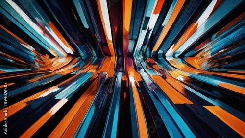 The interplay of smooth lines and geometric shapes generates a dynamic and captivating abstract composition