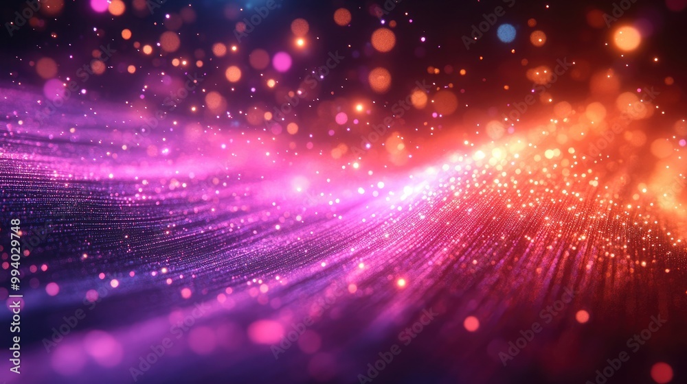 Fototapeta premium Close-up of Optical Fiber with Glowing Lights Ideal for Technology and Innovation Themes