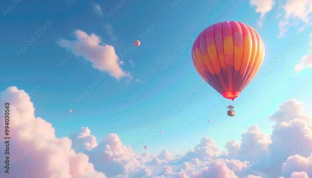 Fototapeta premium Hot Air Balloon in the Blue Sky