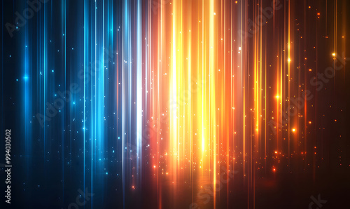 Vibrant Vertical Light Streaks in Orange and Blue Hues design