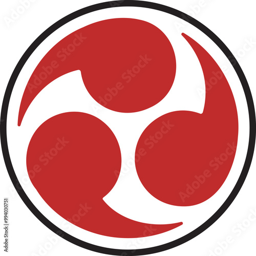 Mitsu Tomoe Japan Shinto Trinity Symbol icon.