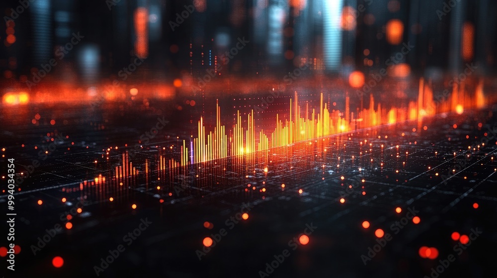 Visual Representation of Stock Market Growth Indicators for Financial Analysis and Reports