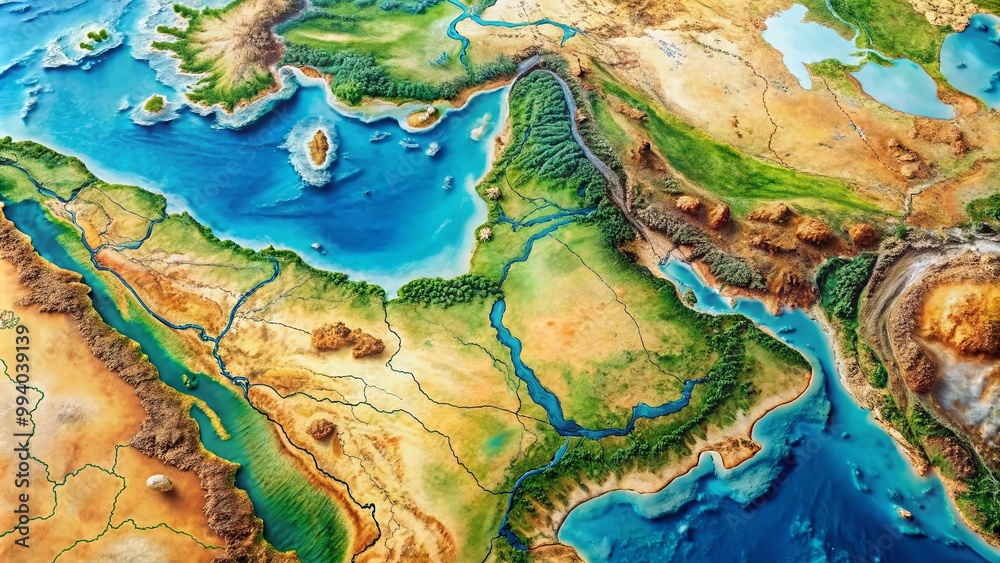 Detailed Map of Mesopotamia and the Fertile Crescent Highlighting ...