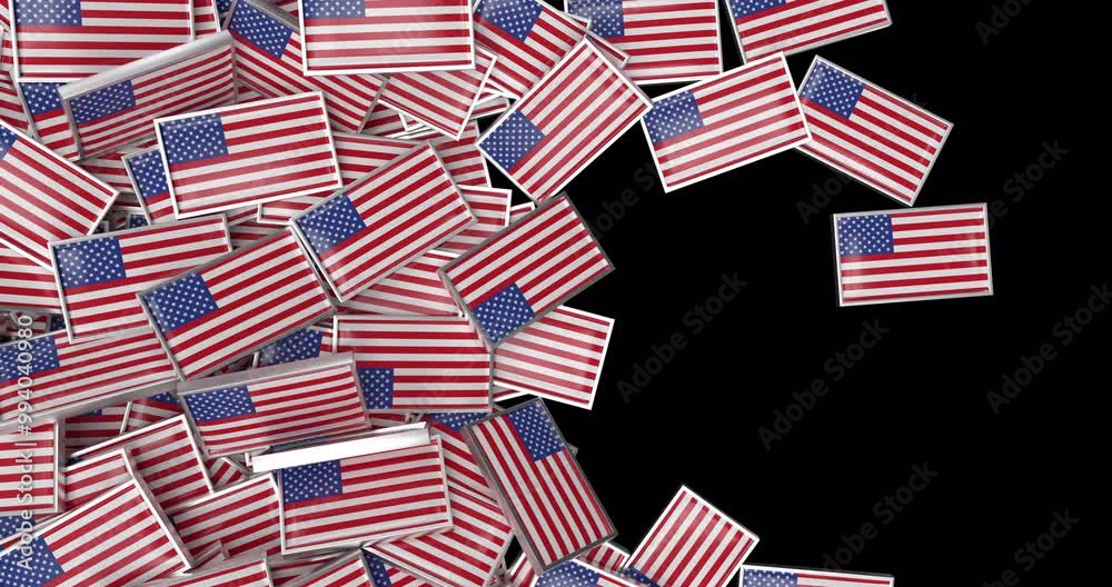 3d animated United States flag badge transitions on transparent alpha channels 3d animated United States flag badge transitions on transparent alpha channels