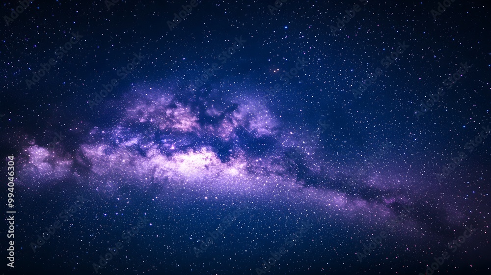 Obraz premium Vast night sky filled with stars and a stunning galaxy formation.