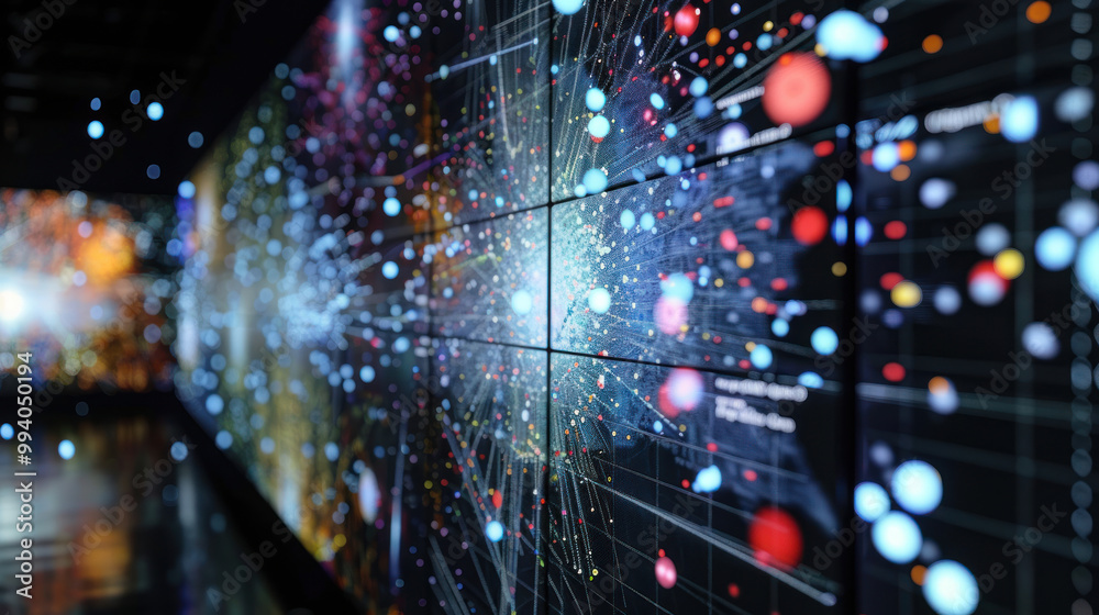 Obraz premium A digital platform showcasing innovative data science projects, from predictive modeling to real-time data visualization.