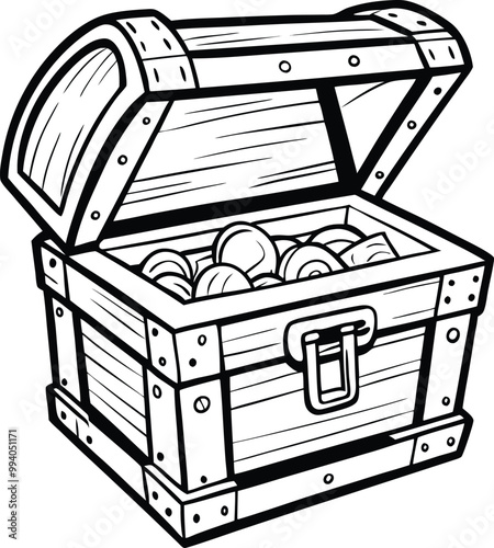 loot box outline, line art loot box, minimalist loot box, loot box sketch, hand-drawn loot box, loot box vector illustration