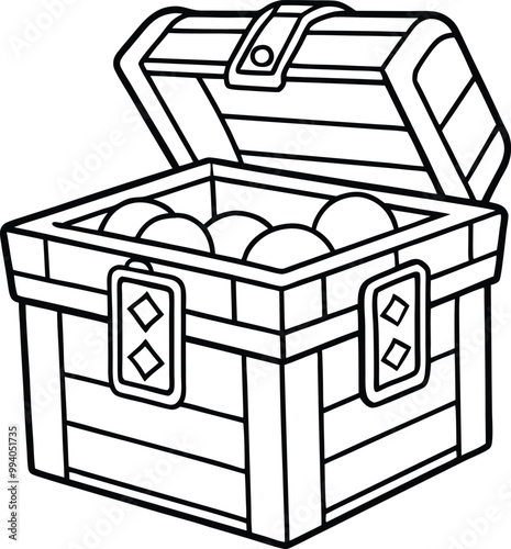 loot box outline, line art loot box, minimalist loot box, loot box sketch, hand-drawn loot box, loot box vector illustration