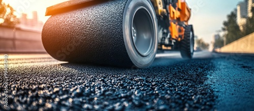 Road Construction with Roller photo