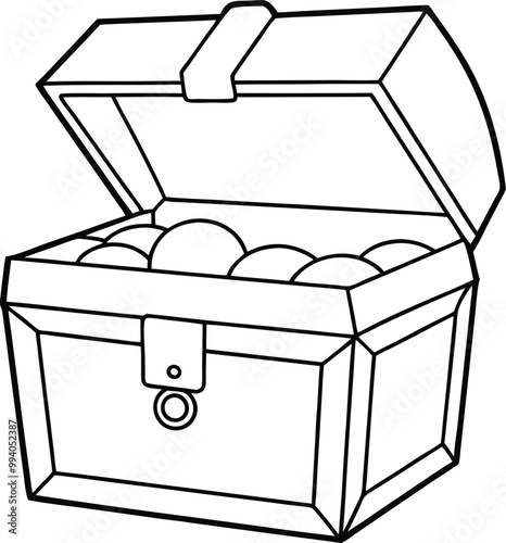 loot box outline, line art loot box, minimalist loot box, loot box sketch, hand-drawn loot box, loot box vector illustration