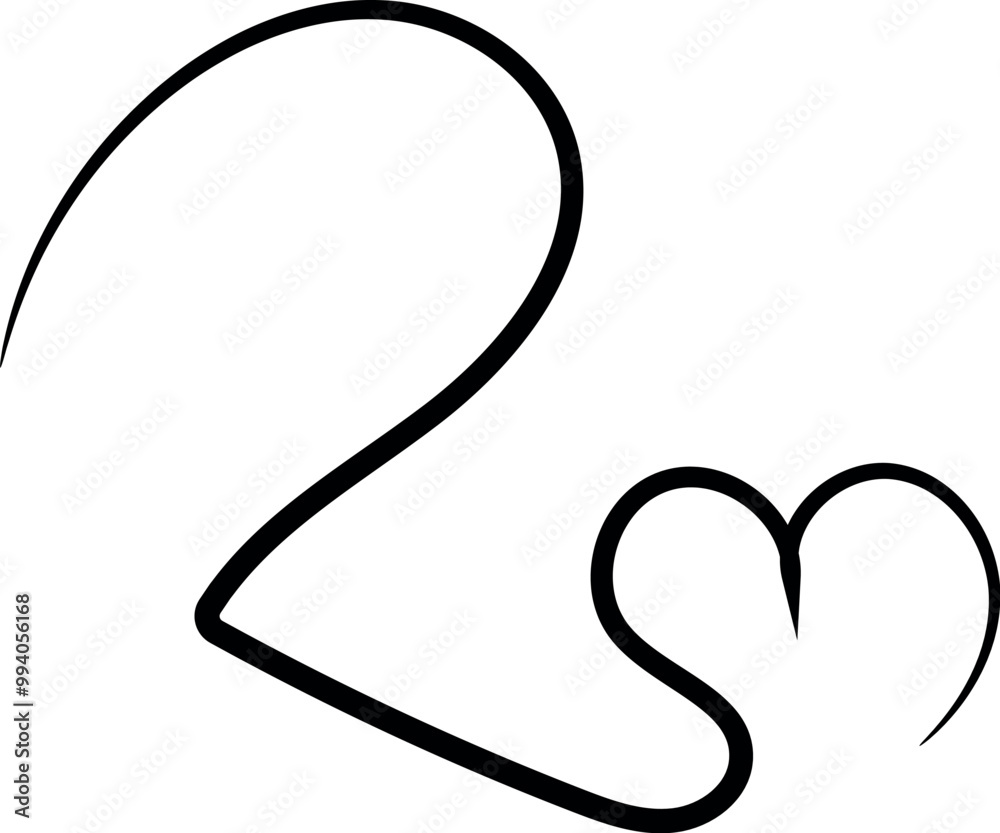 Calligraphy Heart Line Art Calligraphy Heart Line Art