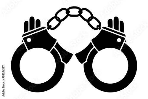 Handcuff Silhouette vector.