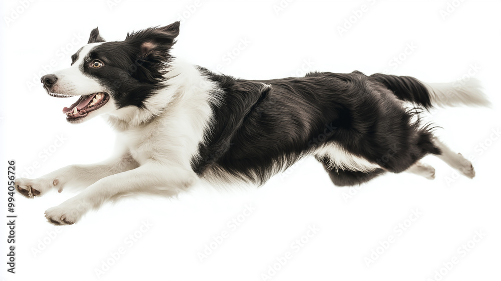 Fototapeta premium Energetic Border Collie jumping