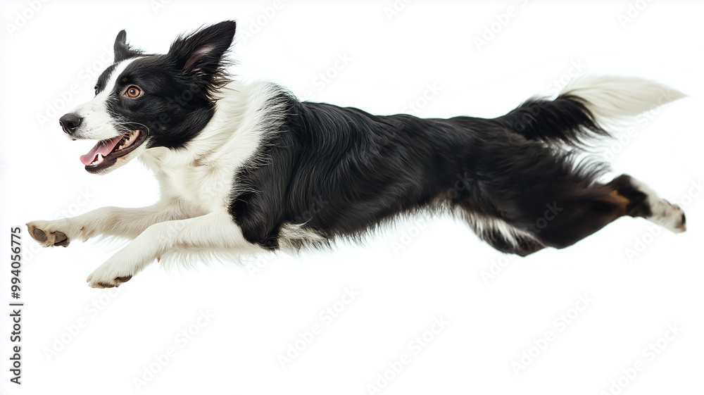 Fototapeta premium Energetic Border Collie jumping