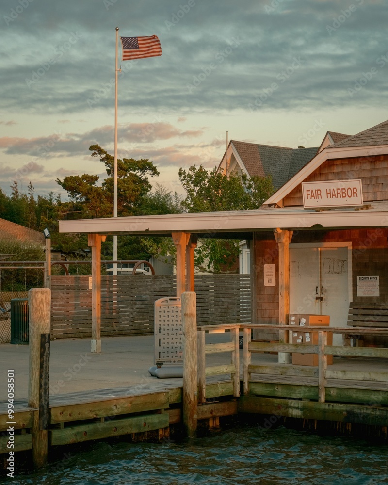 Ferry terminal in Fair Harbor, Fire Island, New York