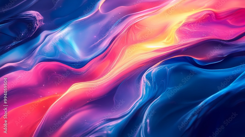 Obraz premium Bold colors dynamic abstract forms eye catching desktop wallpaper