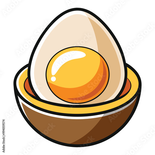 Boiled egg vector illustration isolated on a white background