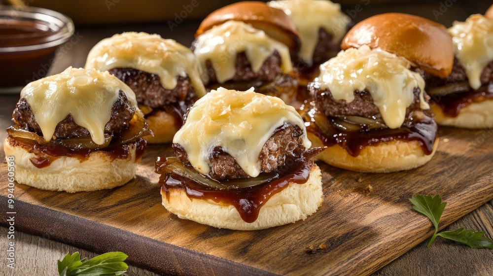 Cheeseburger Sliders with BBQ Sauce Cheeseburger Sliders with BBQ Sauce