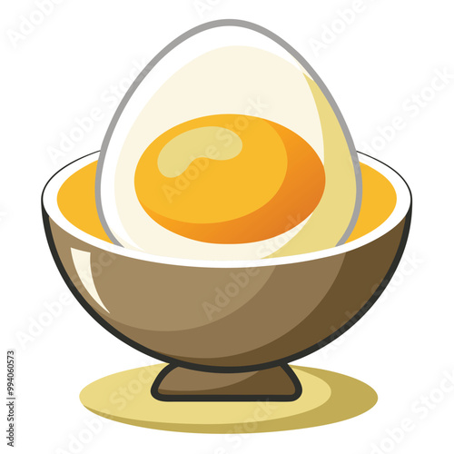 Boiled egg vector illustration isolated on a white background