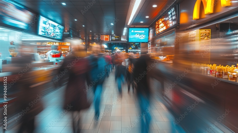 Blurred Motion of People in a Food Court Blurred Motion of People in a Food Court
