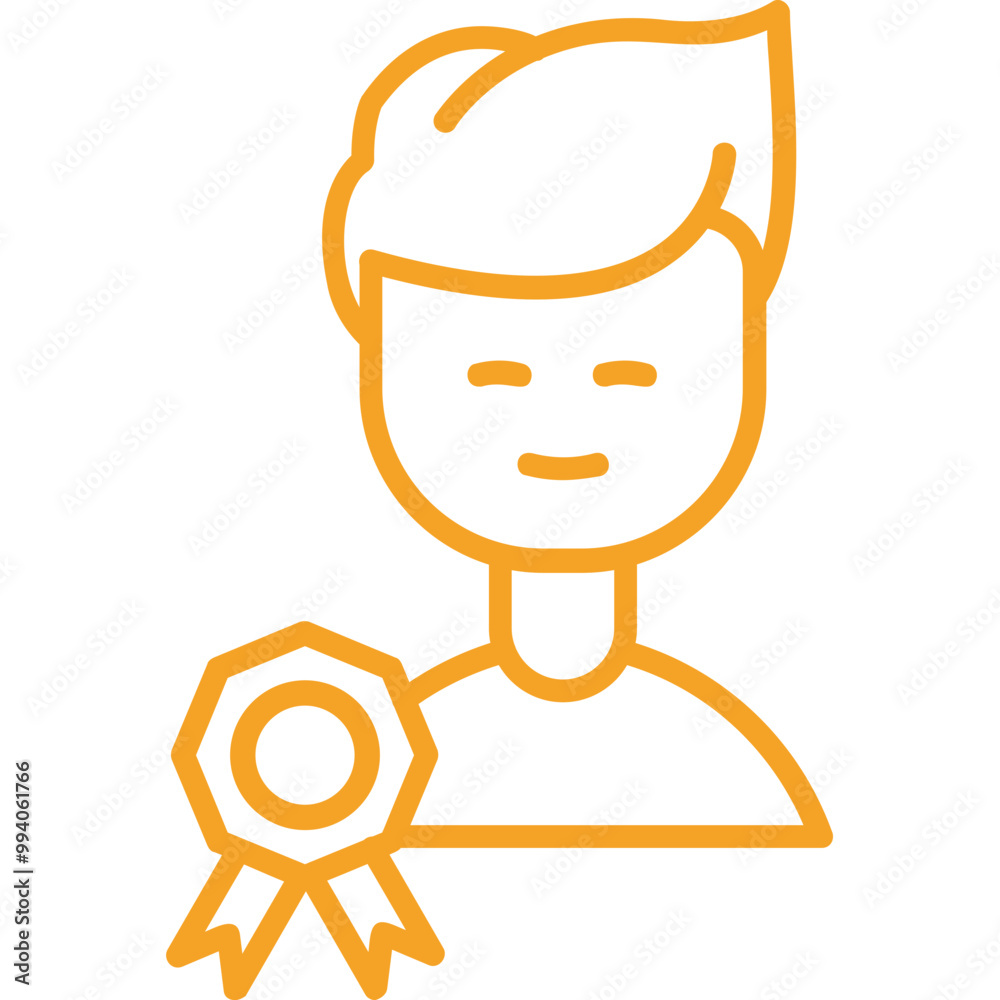 Employee Of The Month Vector Icon Design Employee Of The Month Vector Icon Design