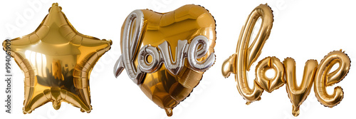Star balloon love balloon set isolated png