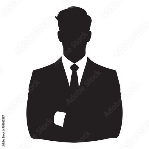businessman silhouette isolated on white