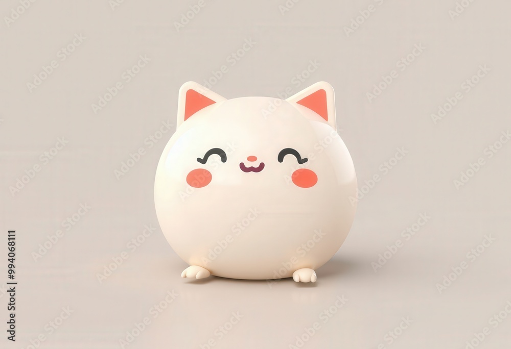 A cute cartoon cat with big eyes and a smile. A cute cartoon cat with big eyes and a smile.