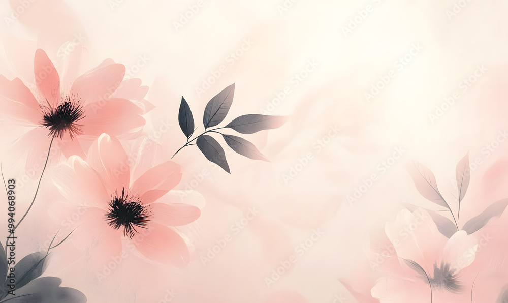 abstract floral background with flowers, generative ai abstract floral background with flowers, generative ai