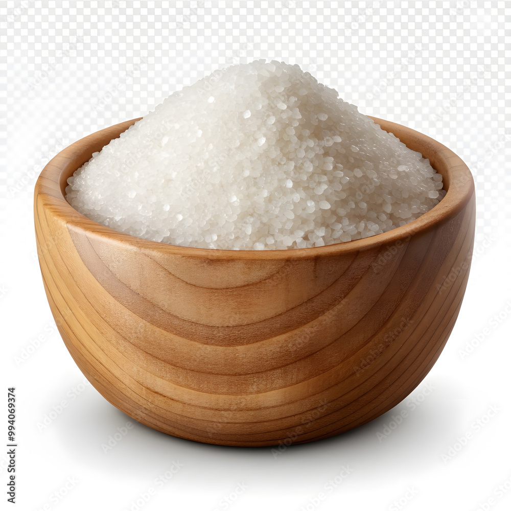 Sugar in a wooden bowl isolated on a white background. Sugar In a bowl. Sugar in a wooden bowl isolated on a white background. Sugar In a bowl.