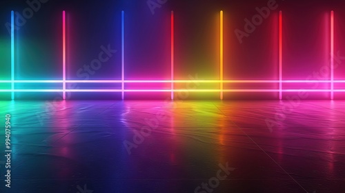 Wallpaper Mural Vibrant neon lights create a colorful backdrop for creative projects, perfect for nightlife, events, or modern design. Torontodigital.ca