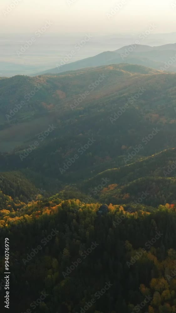 Aerial view of mountain during autumn Aerial view of mountain during autumn
