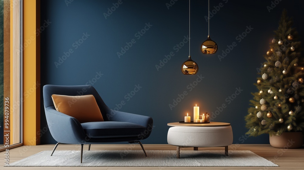 Cozy Living Room with Christmas Tree and Gifts Cozy Living Room with Christmas Tree and Gifts