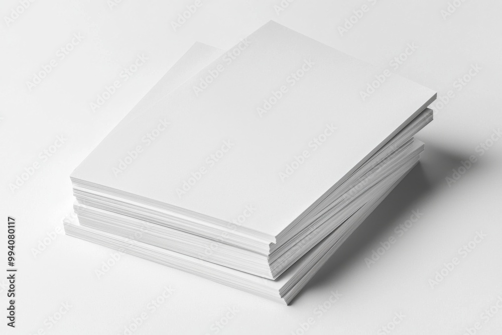 Blank A4 Stacked Paper Mockup isolated created with Generative AI Blank A4 Stacked Paper Mockup isolated created with Generative AI