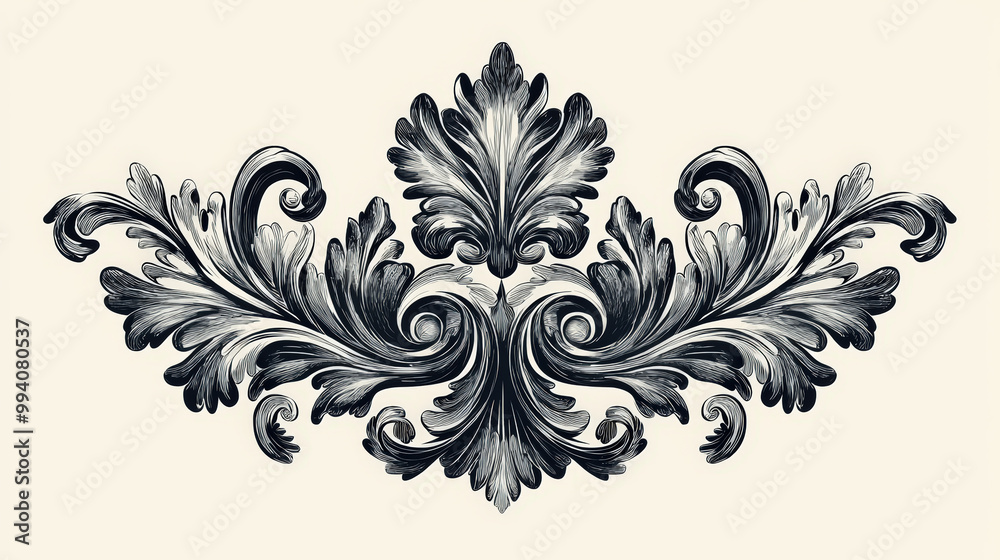 Elegant Victorian style engraving featuring intricate decorative scrollwork and floral motifs, showcasing blend of artistry and sophistication Elegant Victorian style engraving featuring intricate decorative scrollwork and floral motifs, showcasing blend of artistry and sophistication