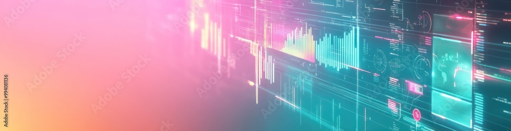 Abstract digital visualization with vibrant colors and data elements. Abstract digital visualization with vibrant colors and data elements.