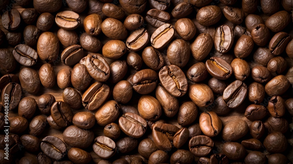 Fototapeta premium roasted caffeine coffee beans on wooden background