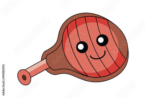grilled sliced tomahawk steak on white background