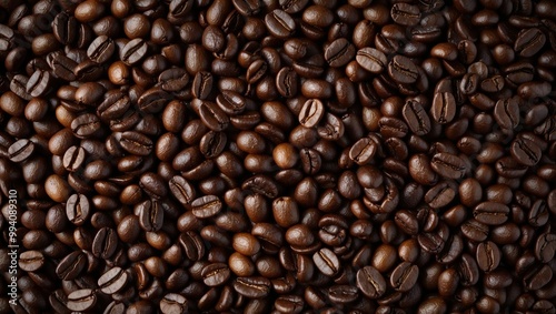Rich, roasted coffee beans create an inviting atmosphere for enthusiasts of gourmet beverages and energizing morning rituals.