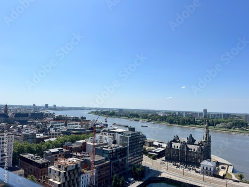 Antwerpen Belgium Antwerp Old city castle Schelde Escaut river 