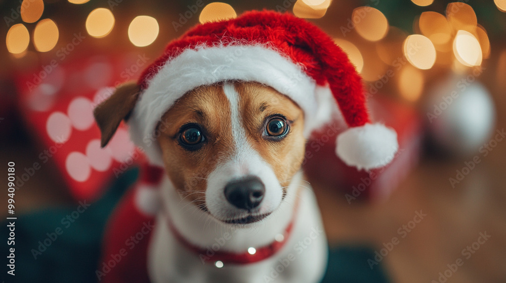 dog wearing santa hat dog wearing santa hat