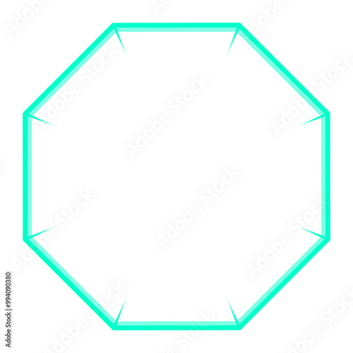 green and white octagon frame