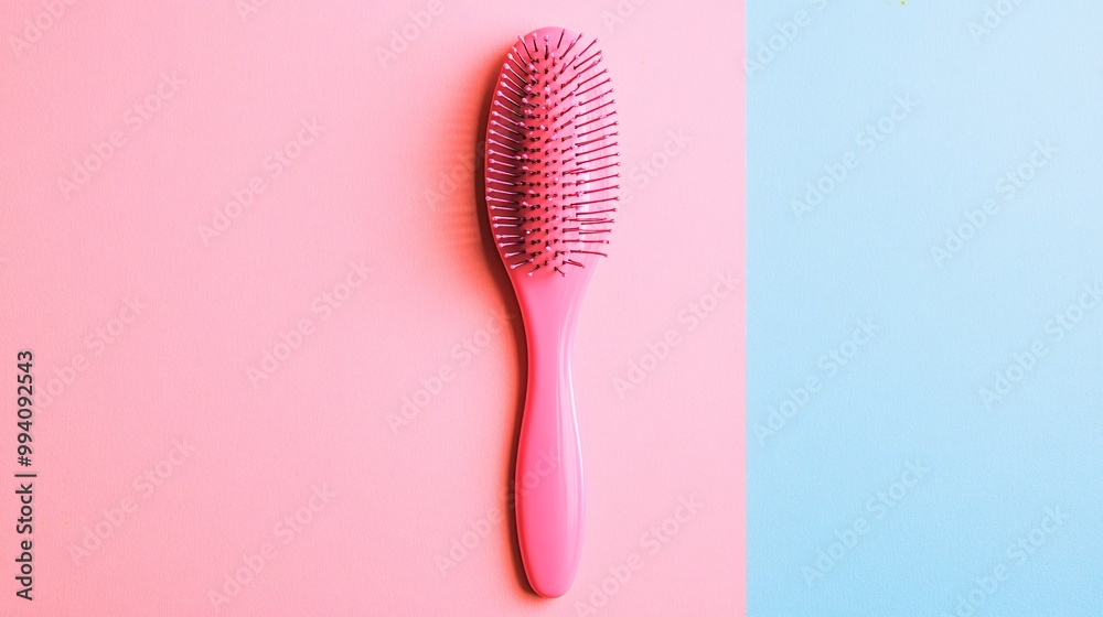 a hairbrush on pastel color background a hairbrush on pastel color background